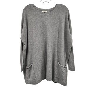 Tea n Rose Womens Lightweight Pullover Sweater Gray Size S/M Pockets
